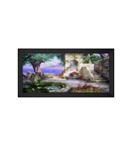 Manzara Temalı Kanvas Tablo 80 x 110 cm Siyah Çerçeve