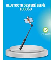 Bluetooth Işıklı Uzaktan Kumandalı Selfie Çubuğu – 130 Cm Yükseklik