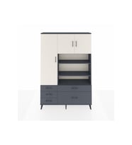 Arges Dolap 9 Raflı 5 Çekmeceli 3 Kapaklı 132x30x195 Antrasit-Aytaşı/Antrasit