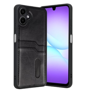 Northcity Samsung Galaxy A07 4G Uyumlu Sara Kartvizitli Deri Kılıf - Siyah