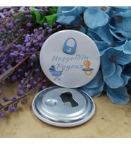 15 Adet Emzik ve Pusetli Kişiye Özel Metal Baskılı Bebek Şekeri Metal Magnet Açacak 58 mm-