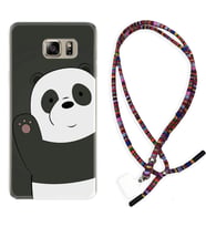 Samsung S7 Edge S20 Fe Plus Ultra S21 S22 Kılıf Boyun Asklı Rasta Silikon Hello Panda 1709