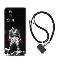 Xiaomi Mi 13 Lite Kılıf Resimli Boyun Askılı İpli Desenli Silikon Muhammed Ali 1369
