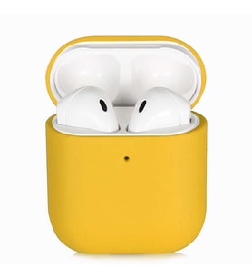 Apple Airpods Kılıf Kadife Ultra Esnek İnce Camera Protected Velvet Case (Sarı)