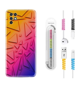INFINIX Note 11 Pro Note 10 Hot 9 Play Kılıf Kablo Koruma Spiral Silikon Üçgenler 1635