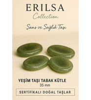 Sertifikalı Yeşim Taşı Kase Kütle 35 mm Doğal Şans ve Sağlık Taşı (Çok Renkli)