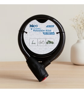 Anahtarlı Çelik Tel Bisiklet ve Motor Kilidi 20mm x 150cm