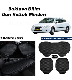 Honda Civic ies 1996-2001 Arası Sedan Siyah Deri Oto Koltuk Minderi