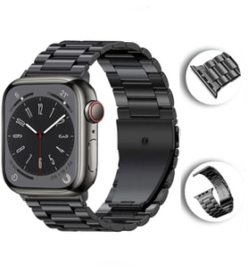Apple Watch 2/3/4/5/6/7/8/Se/Ultra 42 44 45 49MM Uyumlu Çelik Baklalı Metal Kordon