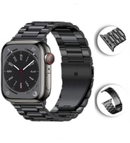 Apple Watch 2/3/4/5/6/7/8/Se/Ultra 42 44 45 49MM Uyumlu Çelik Baklalı Metal Kordon