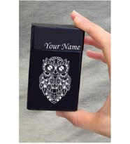 Baykuş Temalı Kişiye Özel Metal Sigara Tabakası Paketi Taşıma
