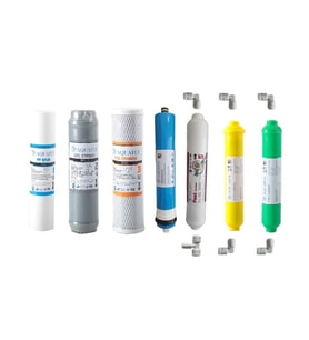 AQUAFLY Su Arıtma Filtresi Çift Karbonlu 7li Takım YEDEK  Arıtıcı Filtresi 10' AÇIK KASA UYUMLU