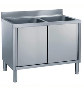 Electrolux Professional Dolaplı Tezgah, 2 Evyeli (500x500 Mm) - 1200 Mm ML2S1217N