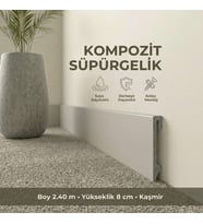 Espumo Kompozit Süpürgelik 8 cm Kaşmir  Suya Dayanıklı Parke Duvar Süpürgelik 2,40 m ESP207