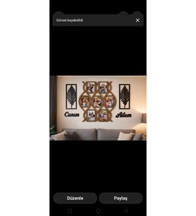 Resim çerçevesi şık ve modern 7li resim içi 10*15 tamamı 68 cmdir no 30042