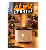 Alev Efektli Ultrasonik Aroma Difüzörü – Zamanlayıcılı Sessiz Ortam Nemlendirici