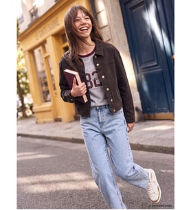 LCW Kids Kahverengi Kız Çocuk Jean Ceket