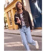 LCW Kids Kahverengi Kız Çocuk Jean Ceket