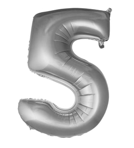 Gümüş 5 Rakam Folyo Balon 36 cm 1 Adet