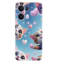 Oppo Reno 13F Kılıf Boutique Baskılı Resimli Kalp ve Kedi Pcode -035