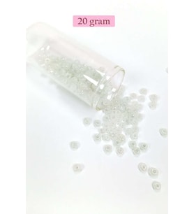 Dökme Cam Kum Boncuk Büyük Boy (6/0) 4 mm - 20 Gram - İnci Beyaz - BNC081