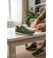 Enoch Erkek Deri Görünümlü Retro Spor Ayakkabı - Günlük Klasik Sneaker