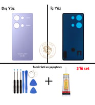 Xiaomi Redmi Note 13 Pro 4G Lavanta Moru Arka Pil Kapağı Batarya Kapağı + Yapıştırıcı ve Vida Seti