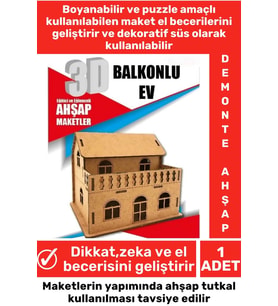 Özel 3D Görsel Zeka Geliştirici Boyanabilir Çocuk Yetişkin Puzzle Dekoratif Demonte Ahşap Oyun Maket