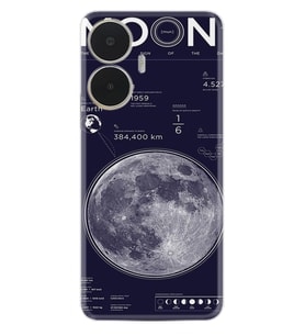 C55 Uyumlu Kılıf Resimli Desenli Baskılı Silikon Moon info 1424