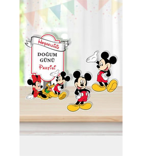 Mickey Mouse Ayaklı Pano Seti  (Masa Üstü) *Kalın Kağıt