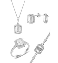 Söğütlü Silver Gümüş baget taşlı dörtlü set