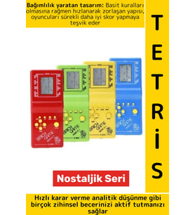 Özel Model Retro Oyuncak Pilli Mini El Atarisi Analitik Hızlı Düşünme Nostalji Konsol Bulmaca Tetris