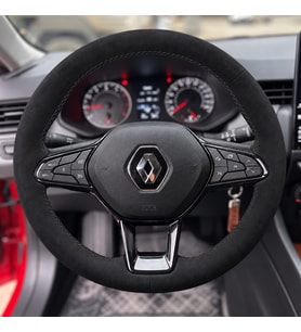 Renault Megane 4 Direksiyon Kılıfı Alcantara Süet Monza Black Serisi Siyah 2020-2024
