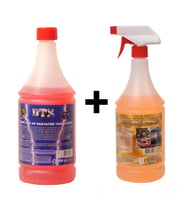 Ağır Yağ Sökücü Konsantre (1/5)  1 Litre & Susuz Motor Temizleyici 1 Litre