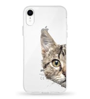 Apple iPhone XR Uyumlu Kapak Catface Tasarımlı Şeffaf Silikon Kılıf