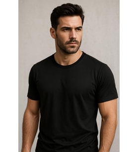 Erkek %100 Pamuk Slim Fit Sporcu Tişört Basic Bisiklet Yaka Kısa Kollu T-Shirt