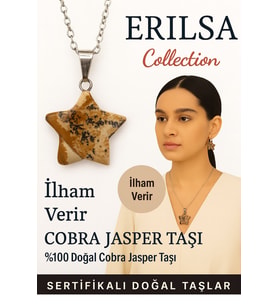 Sertifikalı Yıldız Model Cobra Kahverengi Jasper Doğal Taş Kolye İlham Verir (Çok Renkli)