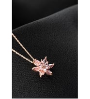 925 Ayar Gümüş Pembe Lotus Çiçeği Kolye