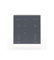 Kronos Dolap 8 Raflı 8 Çekmeceli 3 Askılı 220x59x243 Aytaşı-Antrasit/Antrasit