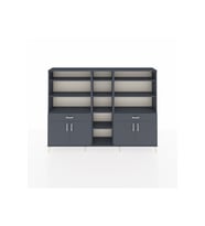 Arges Dolap 12 Raflı 2 Çekmeceli 4 Kapaklı 220x30x163 Antrasit-Antrasit