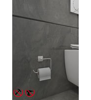 Scilla Krom Kare Yapışkanlı Kare Açık Tuvalet Kağıtlığı, Wc Kağıtlık Tuvalet Kağıdı Askısı