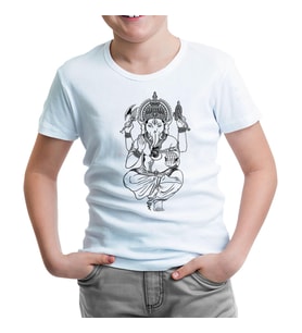 Yoga - Ganeşa Beyaz Çocuk Tshirt