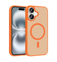 iPhone 16 Kılıf M-safe Şarj Özellikli Babet Kılıf (Turuncu)