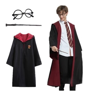 Harry Potter Gryffindor Kapşonlu Çocuk Kostüm Seti 7-8 Yaş