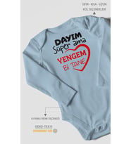 Dayım süper ama yengem bir tane Uzun Kollu Bebek Body %100 Pamuk