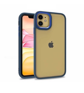 Apple iPhone 11 Kılıf Kamera Korumalı Mat Renkli Silikon (Mavi)