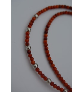 STONEAGE Mercan Taşlı Kar Tanesi Bayan Doğal Taş Kolye (Altın / Dore)