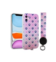 Apple iPhone 11 Uyumlu Kılıf Desenli El Askılı İpli Zore Arte Silikon Kapak (Model 1)