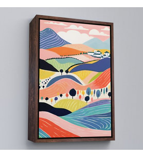 Çerçeveli Pastel Tonlardaki Minimalist Tablo (Altın)