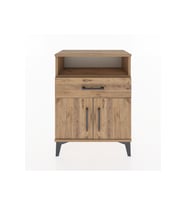 Arges Komodin 2 Raflı Tek Çekmeceli 2 Kapaklı 60x30x80 Çam-Çam
